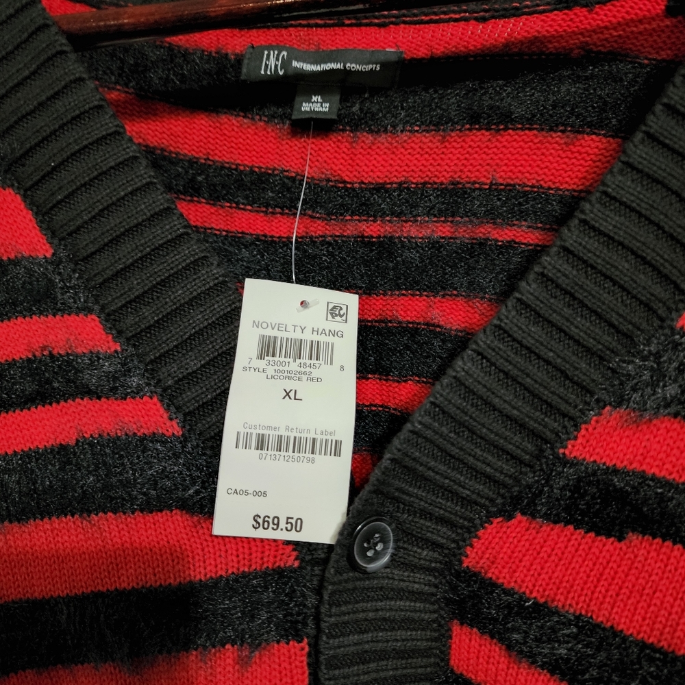 INC (Licorice Red) Novelty Hang Sweater.